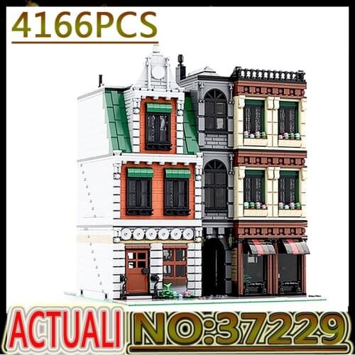 New City Center Buildings Pet Shop Model MOC-37229 Building Blocks Creative Adults Toys for Children DIY Birthday Gift 2021