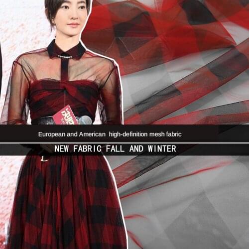 New mesh gauze digital inkjet handmade DIY clothing fashion fabric spring and summer classic 3 colors