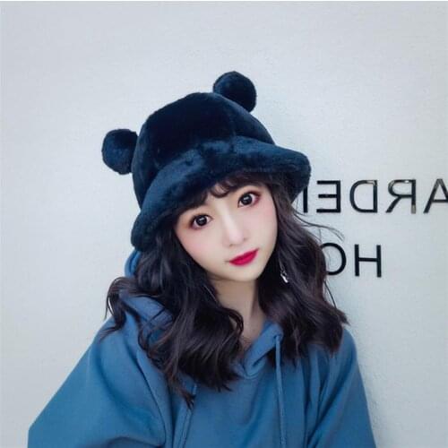 Cold Proof Woo Knitting Hats Bucket Hat Cartoon Cute Hats for Women Boys and Girls Embroidered Knitted Hats Knitted Hat Outdoor