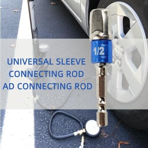 Hex Drill Power Bit Socket Drive Adapter Exension Set 1/4" 3/8" 1/2" Socket Bit Adapter Hex Shank With Fixed Collar Rings