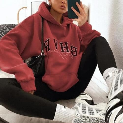Autumn Fashion Long Sleeve Hoodies Women Sweatshirt Y2k Alphabet Print Hooded Pullovers Korean Hip Hop Streetwear Tops Clothes