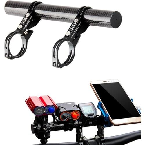 GUB Carbon Fiber Bike Bicycle HandleBar Extender Lengthen Mount Lamp CNC Lightweight MTB Flashlight Computer Phone Holder