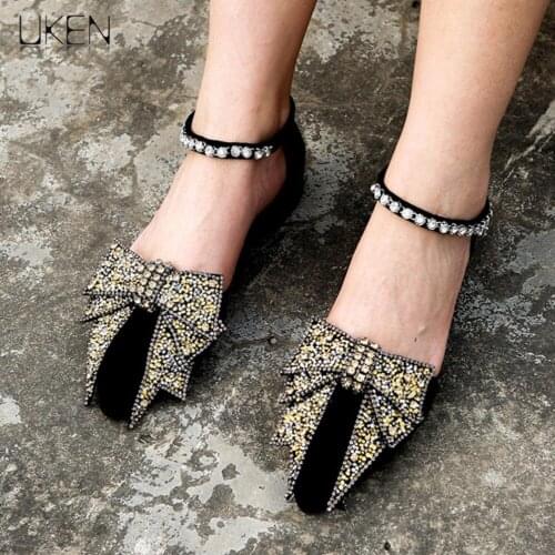 UKEN 2 Piece/Pair Unique Design Luxury Rhinestones Bowknot Anklets For Women Foot Bracelet Shoes Accessories Jewelry