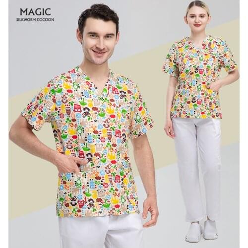 Unisex Uniform Health Workers Clothes High Quality Uniform Grooming Agency Work Scrubs Tops Beauty Salon Doctor Nurse Workwear