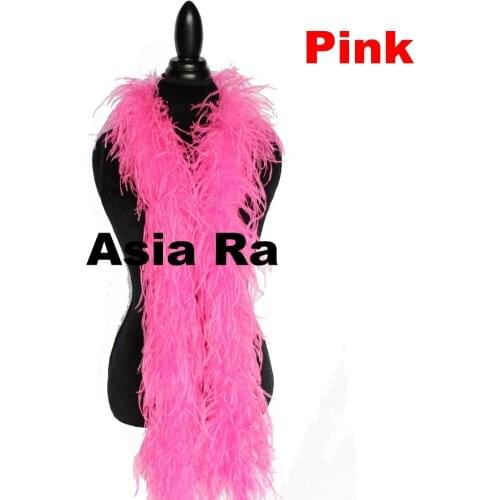 22 colors available 2ply ostrich feather boas pink dyed fluffy feather scarfs fringes strips for wedding&party decorations