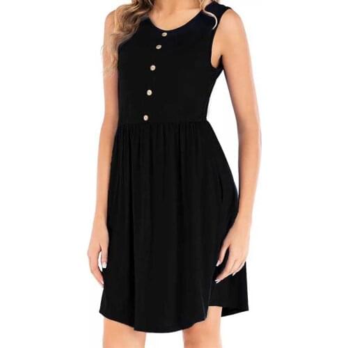 2021 Summer Womens Casual Sleeveless T-Shirt Dress