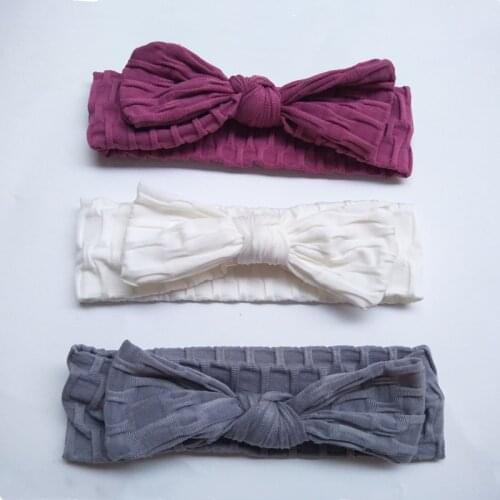 10Pcs Baby Bows Headbands Girls Elastic Bow Knotted Headwear Bebes Accesorios Solid Color Baby Accessories