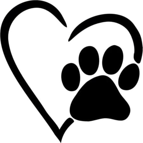 12.6*12.7CM I Love My Dog Heart Paw Car Window Decal Stickers Motorcycle Car Decoration Accessories C6-1045