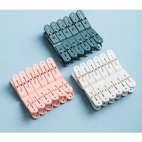 12Pcs Plastic Mini Clothes Pins Laundry Clips Strong Anti Wind Clothing Pegs Household Mini Clothespin Clamp Hangers Racks
