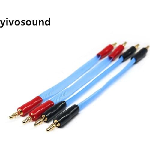 20cm 4pcs yivosound audio Hi-end DIY HIFI to Copper Gold plated Banana core speaker cable Cord Wire speaker cable connector