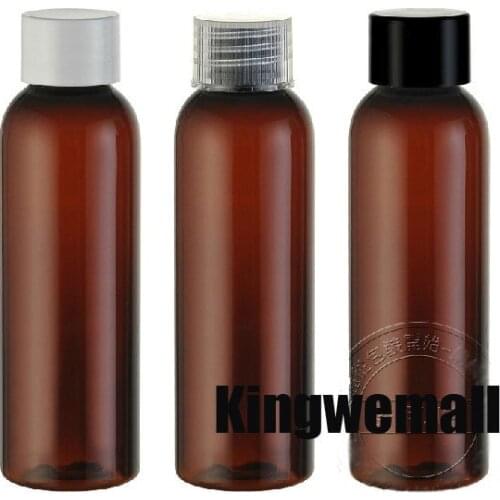 300pcs/lot 60ml PET Water Cream Toner Pill Bottle Refillable Cosmetic Containers Brown Color