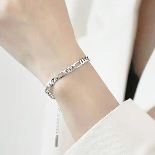 6mm Width 19+5CM Length Stainless Steel Waterproof Non Oxidizing Women Bracelet Fashion INS Hand Jewelry Wholesale FreeShipping