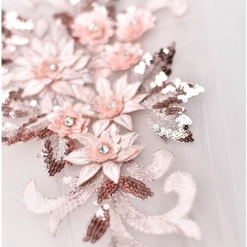 10 Colors 3D Applique French Lace Wedding Dress Applique DIY Bridal Headdress Ivory Lace Collar Lace Fabric