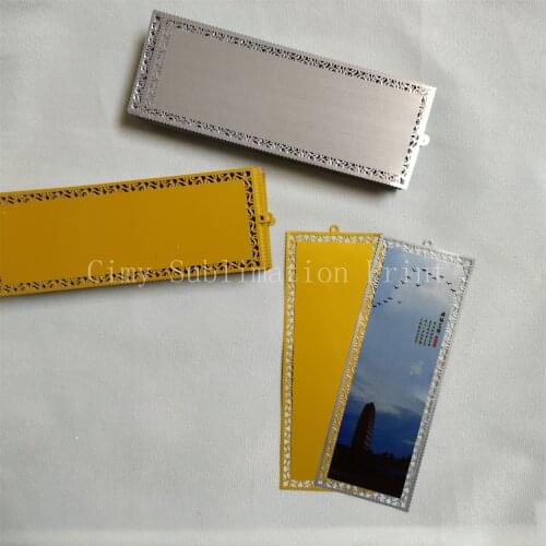 Free Shipping 200pcs/lot Blank Sublimation Metal Bookmark DIY Printing Silver/Gold Sublimation Ink Transfer paper