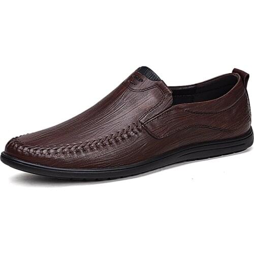 Large Size Genuine leather shoes Men loafers Business Casual sheos Men flats Comfortable Driving Shoes for Men shoes Moccasins