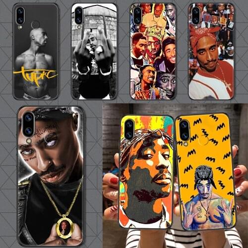 Rapper 2pac Singer Tupac Phone case For Huawei Honor 6 7 8 9 10 10i 20 A C X Lite Pro Play black 3D funda painting cell cover