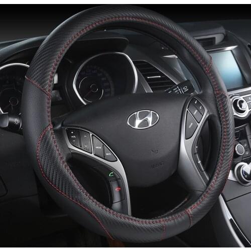 37-38CM New Car Steering Wheel Cover Artificial Leather Steering-Wheel Covers Breathable Fabric Braid Auto Accessories Universal