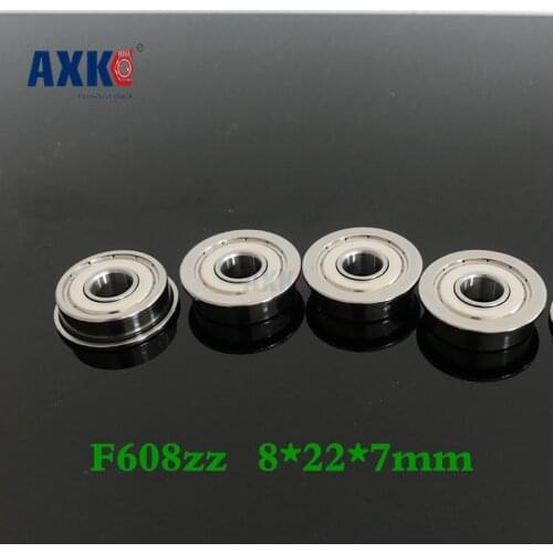 Axk F608zz Flange Bearing 8x22x7 Mm Abec-1 ( 10 Pcs ) Flanged F608 Z Zz Ball Bearings