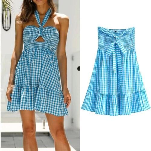 Модные платья в клетку Guobioziy China At AliExpress
