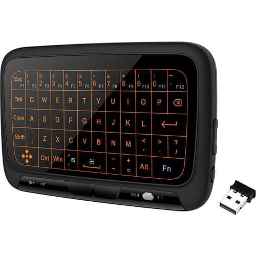 H18+ Wireless Air Mouse Mini Keyboard Full screen touch 2.4GHz QWERTY Keyboard Touchpad with Backlight Function For Smart TV PS3