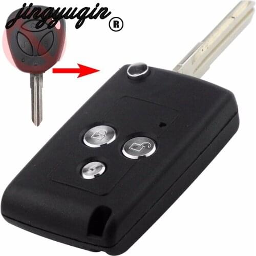 Jingyuqin 10pcs/lot Design 3 Buttons Modified Flip Folding Replacement Car Blank Key Shell For Lada Remote Case Cover Fob