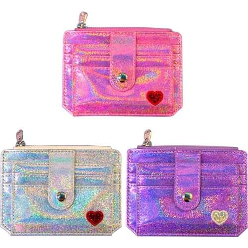 Holographic Wallet ID Money Credit Card Holder Pocket Case Coin Purse Business Drivers License Organizer for Women Girls