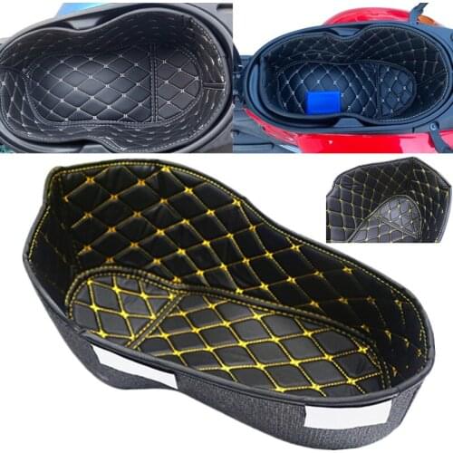 PU Leather Seat Bucket Pad Motorcycle Rear Trunk Cargo Liner Protector Fit for Vespa GTS 125 150 250 300 GTV 300 2013-2021