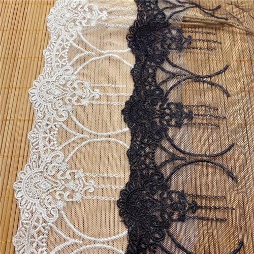 15Yards Mesh Embroidery Lace Wedding Accessories width 8cm Polyester Skirt Home Soft Decoration DIY Lolita Lace Embroidery