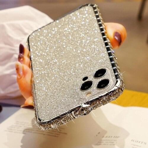 Bling Diamond Inlay Metal Snake Bumper For iPhone 11 12 Pro Max 12Mini X XR XS 6s 7 8 Plus Case Glitter Sticker Deal Rhinestone