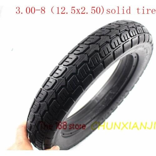 NEWEST 3.00-8(12.5X2.50) non-inflatable solid elastic tires for electric vehicles are suitable for 30-35MM ring groove width
