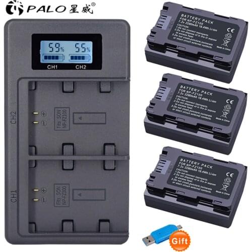 NP-FZ100 NPFZ100 NP FZ100 Battery + LCD Dual USB Charger for Sony BC-QZ1 Sony a9 a7R III a7 III A9R 9S A9S A7R3 7RM3 A7m3 A6600