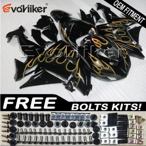ABS plastic Fairings for ZX10R 2006 2007 black ZX 10R 06 07 bodywork kit motorcycle panels Injection mold
