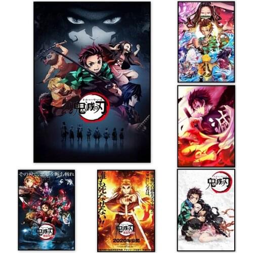 Demon Slayer Anime Posters And Prints Japanese Animation Classic Figure Canvas Painting HD Wall Art Pictures Bar Home Decoration