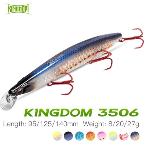Kingdom Minnow Fishing Lure 95mm 125mm 140mm Artificial Bait Peche Bass Trolling Swimbait Pike Carp Floating Fishing Wobblers