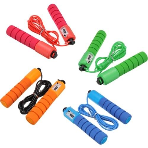 4 Colors Professional Jump Ropes with Counter Adjustable Fast Speed Counting Jump Skip Rope Wire Workout Equipments