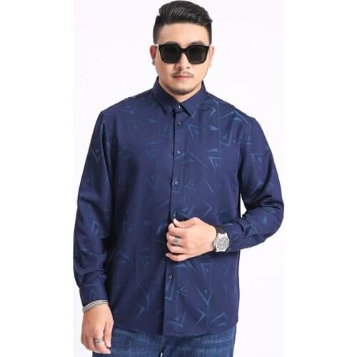 2020 New Large Size Shirt Mens Business Casual Loose Straight Long Sleeve Shirt Brand Clothing 6xl 7xl 8xl 9xl 10xl Print