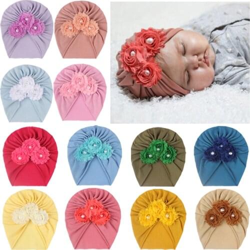 Toddler Kids Newborn Baby Girls Boys Floral Knotted Hat Cap Beanie Headwear Baby Hat Cap Beanie Turban Hat Headband Accessories