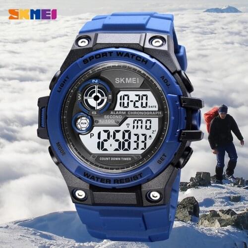 SKMEI 1759 Sport Watches 100M Waterproof Digital Watch Fashion Countdown Chrono Clock Men Casual LED Display Hour Reloj Hombe