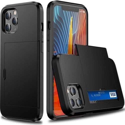 Hidden Wallet With Card Holder Phone Case For iPhone 12 11 Pro Max Mini X XS XR 7 8 Plus SE 2 Shockproof Armor Protection Cover