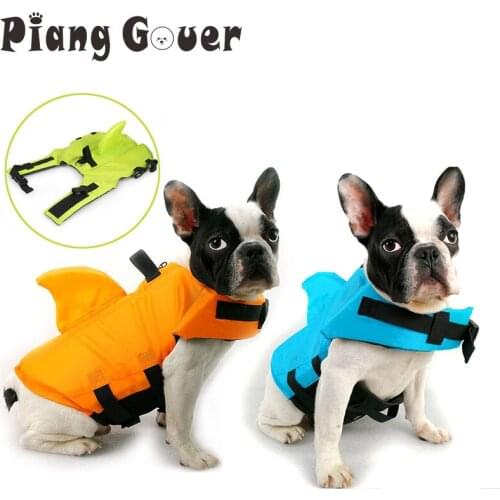 Dog Life Vest Summer Shark Pet Life Jacket Dog Clothes Dogs Swimwear Pets Swimming Suit