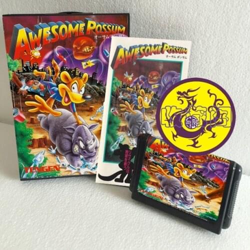 Awesome Possum With Box And Manual 16bit MD Game Card For Sega Mega Drive For Genesis