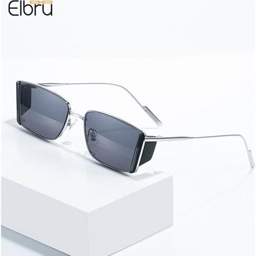 Elbru Fashion Personality Square Frame Sunglasses Trend Street Shot Outdoor Tourism Shopping Sunscreen Sunshade Sunglasses UV400