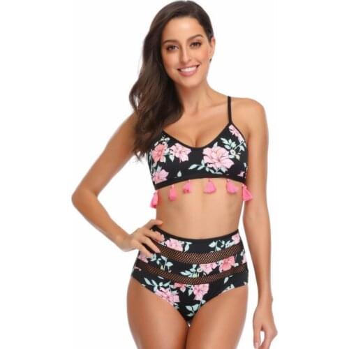 High Waist Bikini Womens Swimsuit 2021 New Tassel Swimwear Female Sexy Bikinis Set Push up Swimming Bathing Suit Ladies Biquini