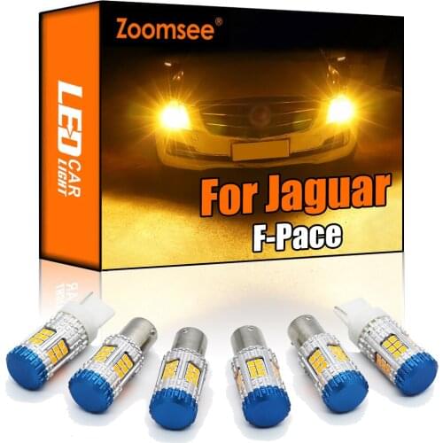 Zoomsee Canbus For Jaguar F-Pace 2015-2020 No Hyper Flash Error Auto LED Front Rear Turn Signal Light Indicator Bulb PY21W W21W