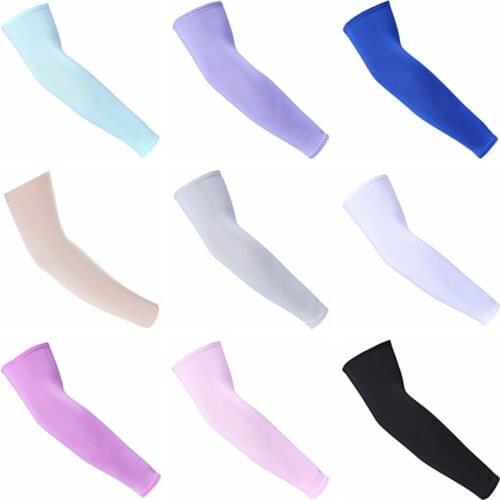 1pair Ice Silk Sunscreen Cuff Summer Riding Cool Sleeves Runningrm Sleeves Outdoor Sports Tourism Kit College Style W1