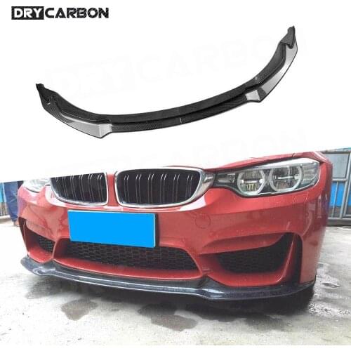 2Pcs/Set Carbon fiber Front Bumper Lip Splitter Chin Trim Spoiler for for BMW 3 4 Series F80 M3 F82 F83 M4 2015-2020 Car Style