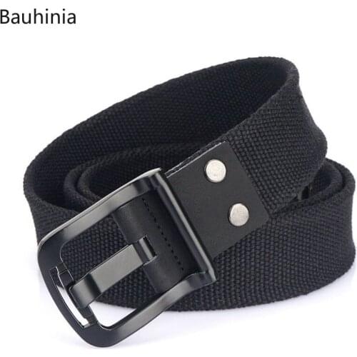 2021New Fashion High Quality Canvas Belt Mens 120x3.8cm Casual Lightweight Durable Alloy Button Pin Buckle Belt