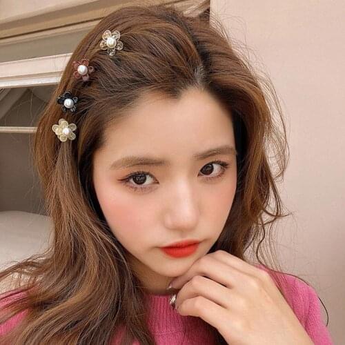 4pcs Mini Cute Fashion Lovely Flower Hairpins Hair Hair Hair Hair Accessories Clip For Women Headwear Resin Claw Dress Girl R7Q9