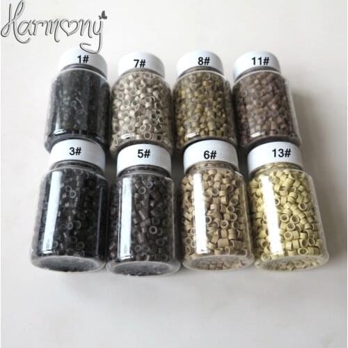 5000pcs 5.0mm Aluminium Micro ring Silicone lined Links Beads tube for Human Hair Extension tools accessories