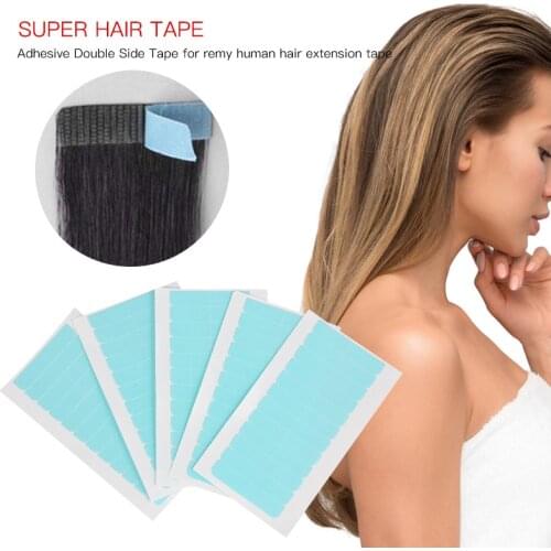 60 Tabs Replacement Tape For Tape Hair 4cm*0.8cm Super Adhesives Blue Tape Double-sided Lace Front Support Tape